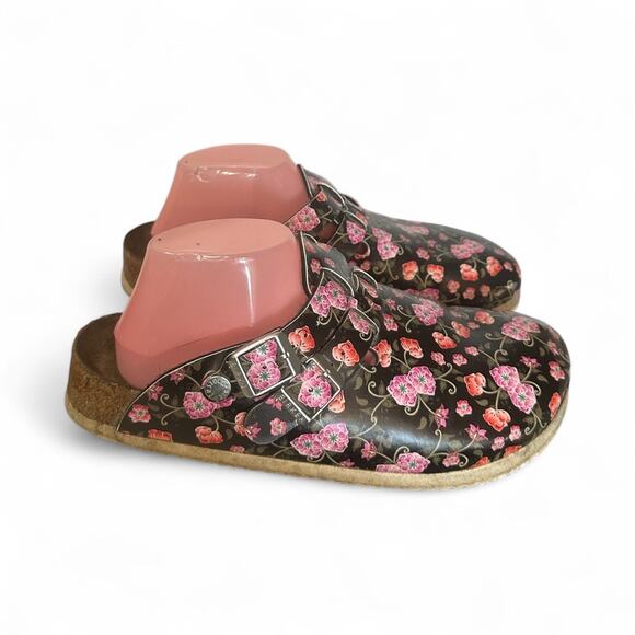 Birkenstock Kay SL Flower Blooming Roses Black Sandals Slides Sz 42 L US 10.5 - Picture 2 of 8